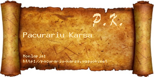 Pacurariu Karsa névjegykártya